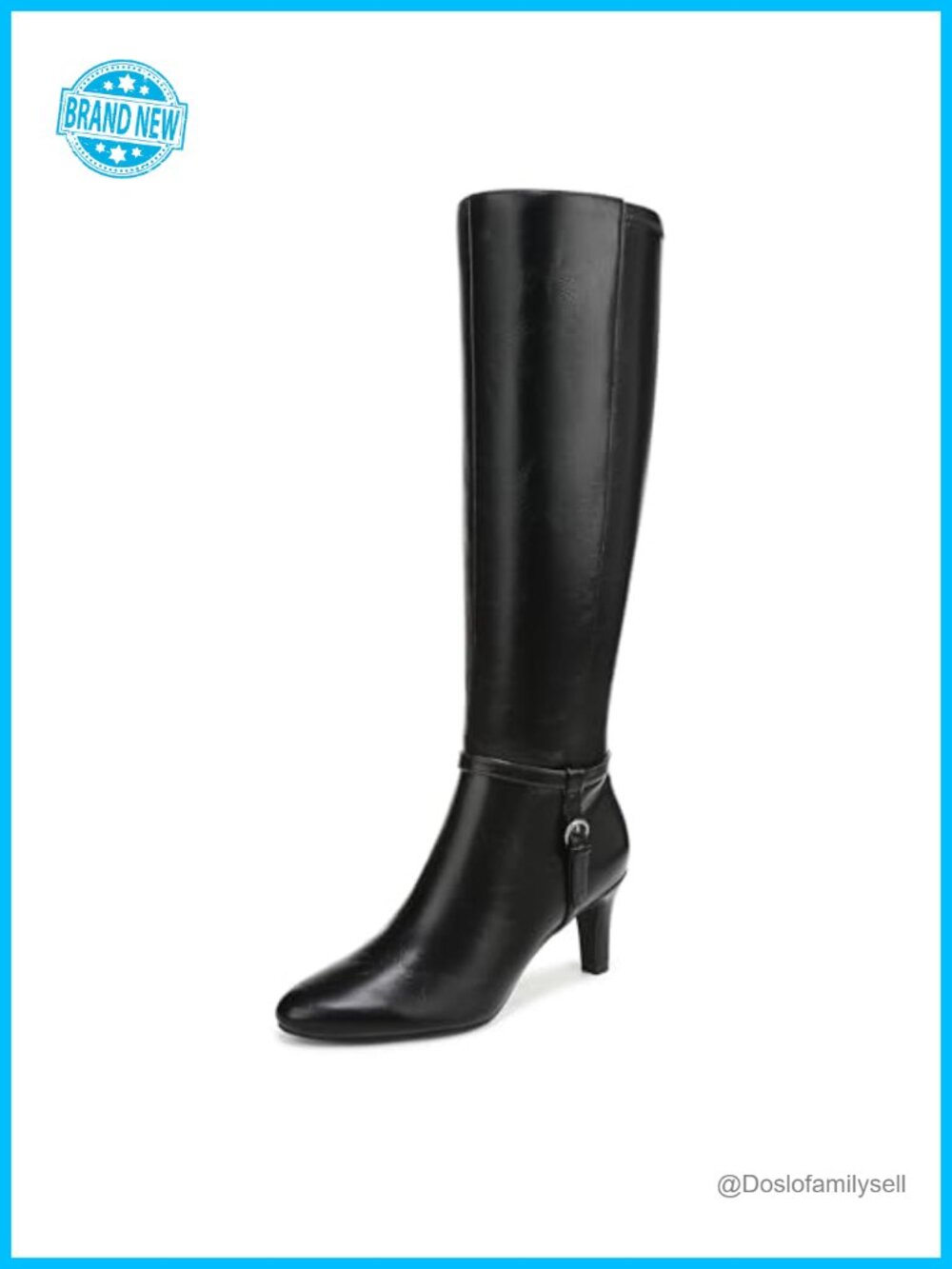 Knee High Stiletto Boot Wide Calf Soft System Comfort Pointed Toe